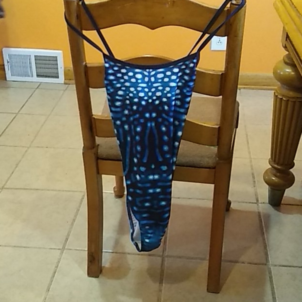 Whale shark tie back one piece